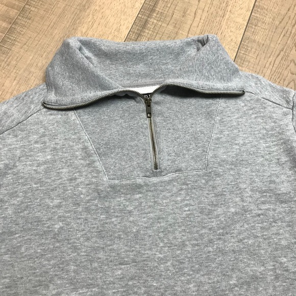 J.CREW Sweatshirt Womens Size L Gray Heritage Terry Quarter Zip Pullover Cozy - Picture 4 of 10